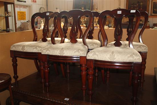 Set of 8 Victorian mahogany dining chairs(-)
